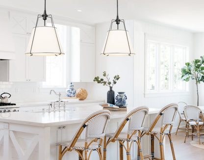 Jessie Pendant Light - White with Black Hardware