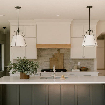 Jessie Pendant Light - White with Black Hardware