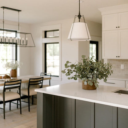 Jessie Pendant Light - White with Black Hardware