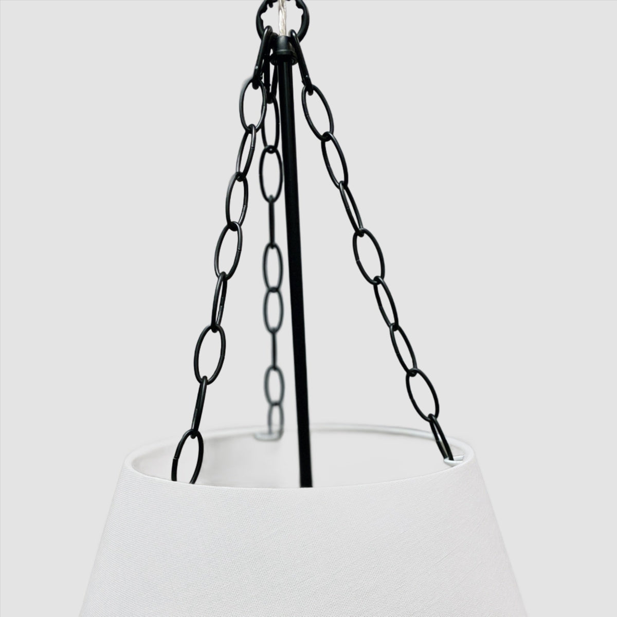 Chloe Pendant Light - White with Black Hardware