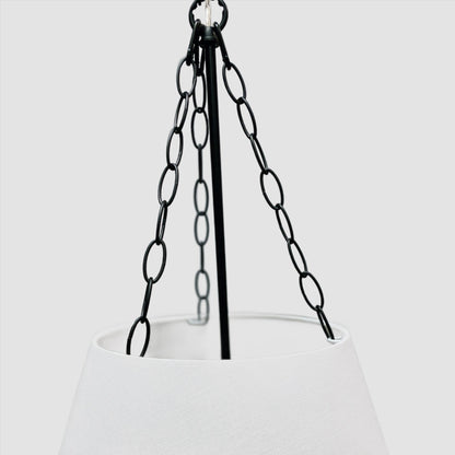 Chloe Pendant Light - White with Black Hardware