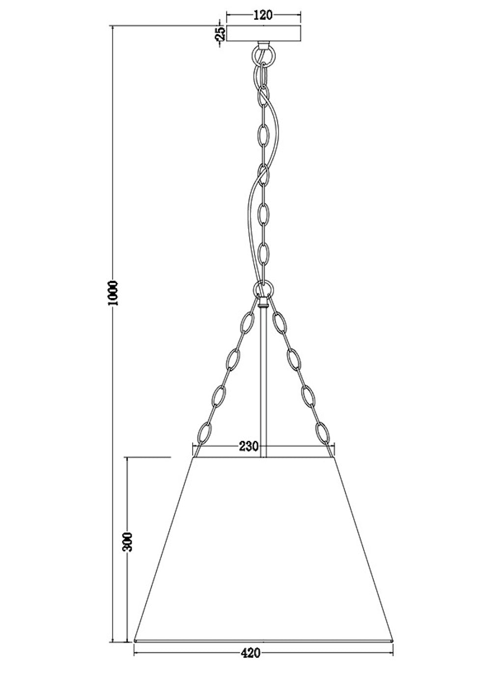 Chloe Pendant Light - White with Black Hardware