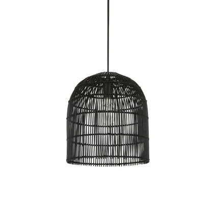Siena Rattan Cane Wicker Pendant Light - Black