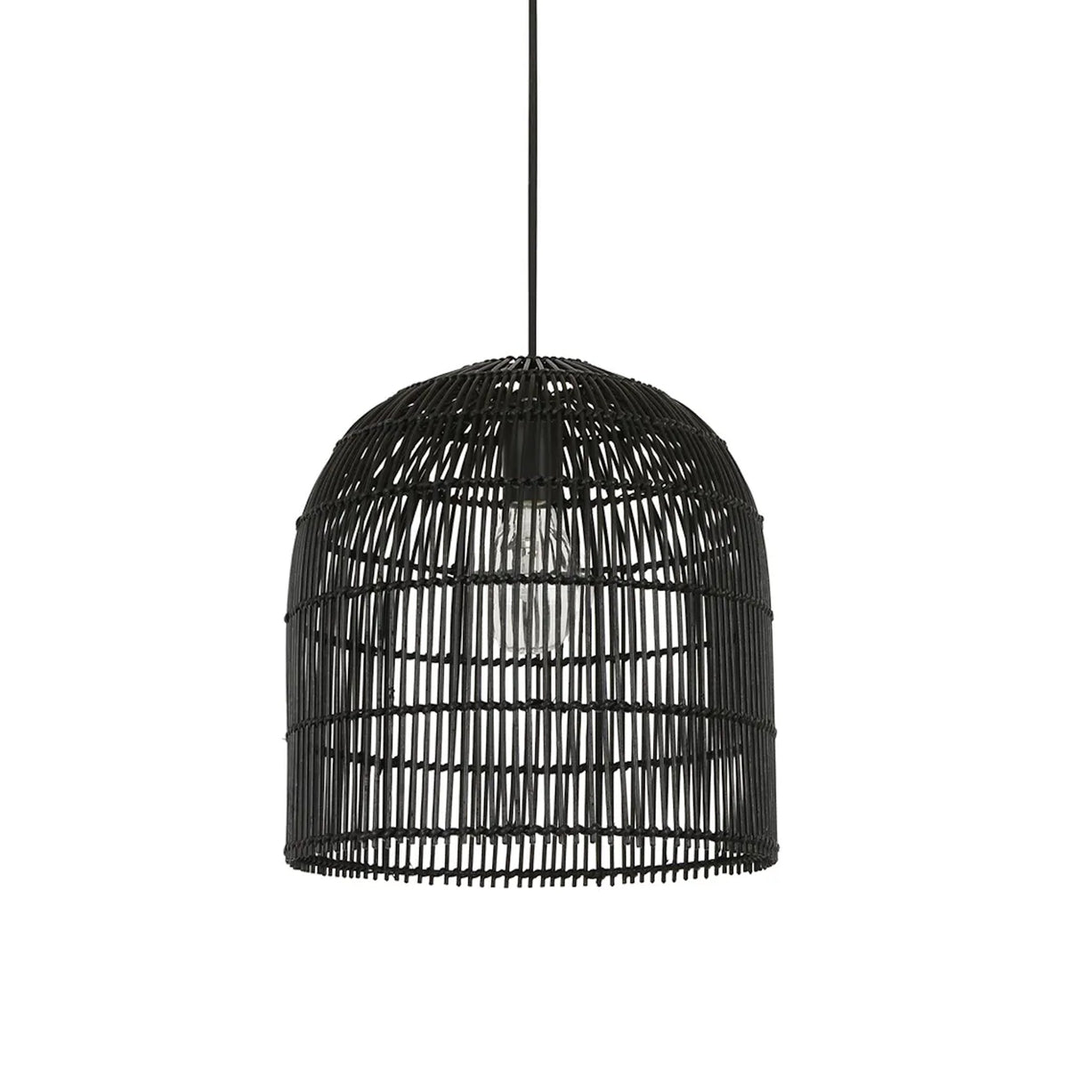 Siena Rattan Cane Wicker Pendant Light - Black