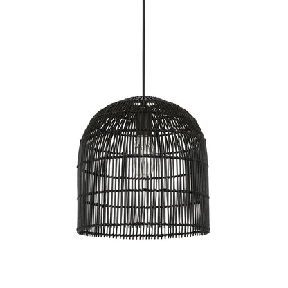 Siena Rattan Cane Wicker Pendant Light - Black