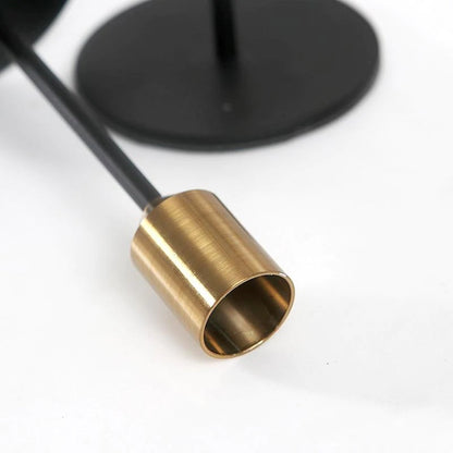 Candlestick Set 3pc - Black and Brass