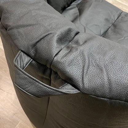 Vegan Leather Tub Chair Bean Bag Cover - Charcoal