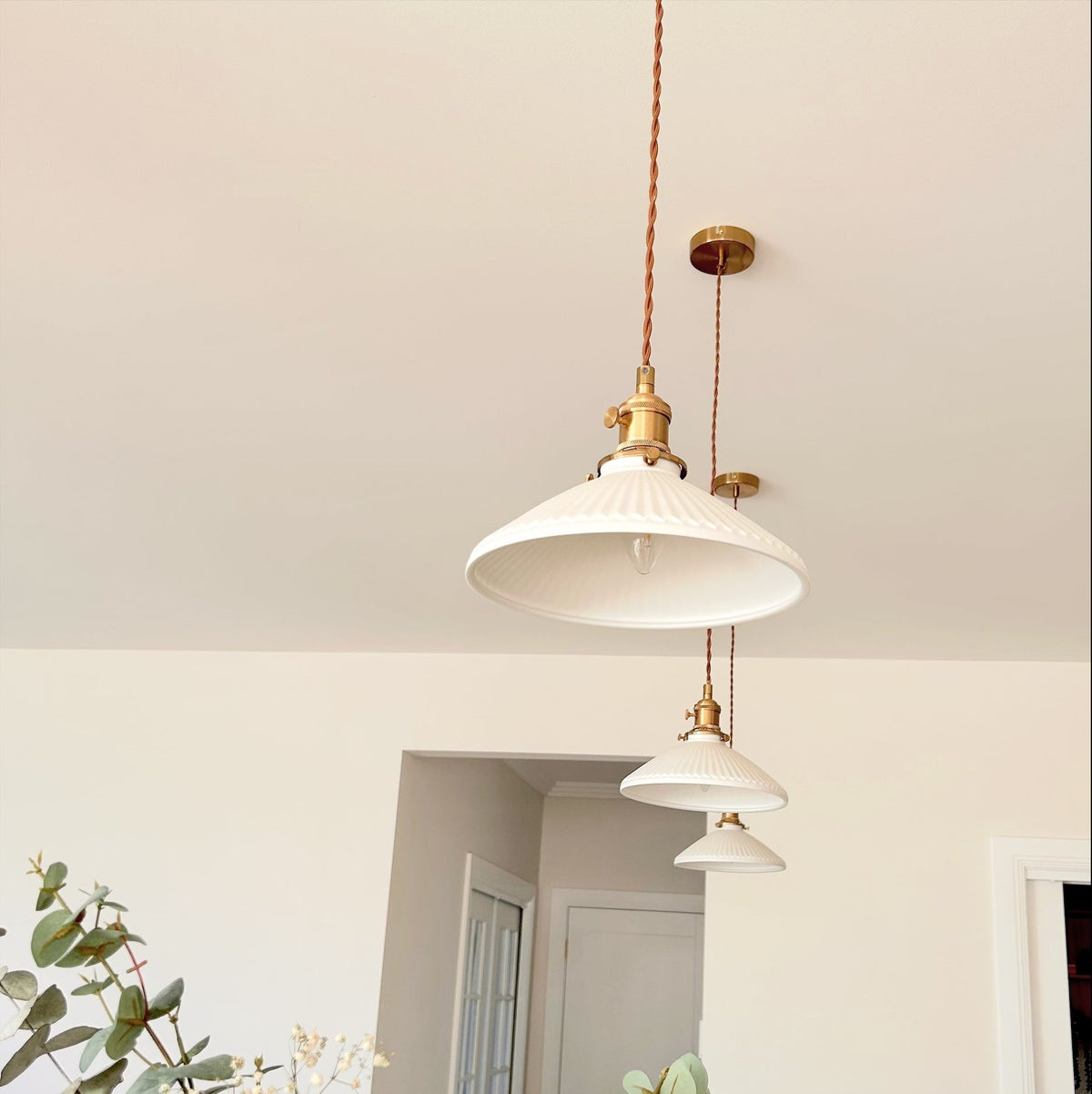 Hollie Ceramic Pleated Pendant Light