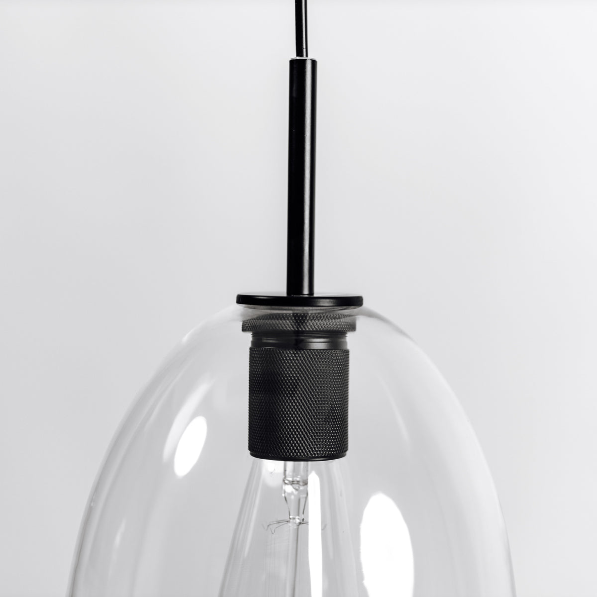 Preston Glass Pendant Light - Black