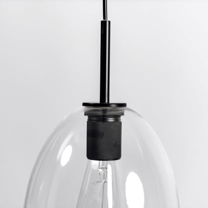 Preston Glass Pendant Light - Black