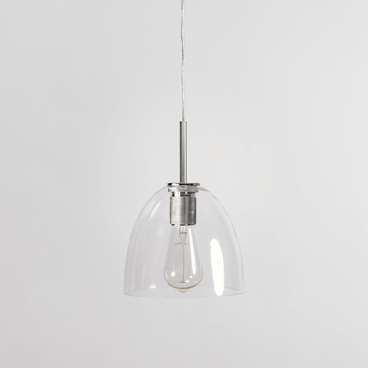 Preston Glass Pendant Light - Chrome