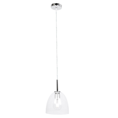 Preston Glass Pendant Light - Chrome