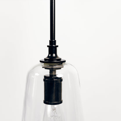 Reece Flared Glass Pendant Light - Black