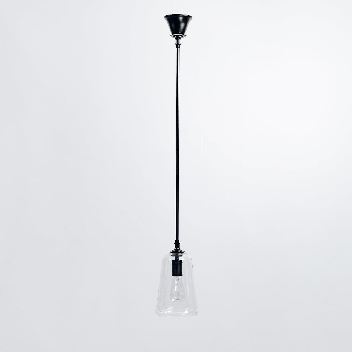 Reece Flared Glass Pendant Light - Black