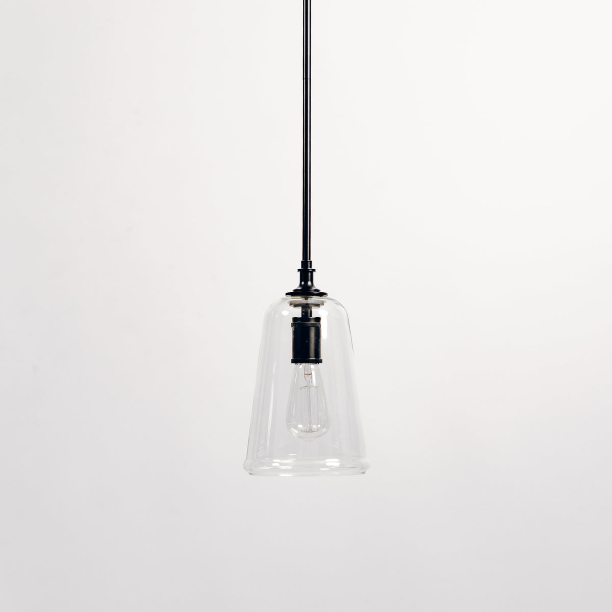 Reece Flared Glass Pendant Light - Black
