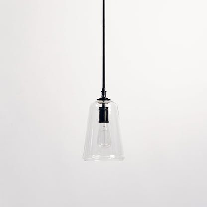 Reece Flared Glass Pendant Light - Black