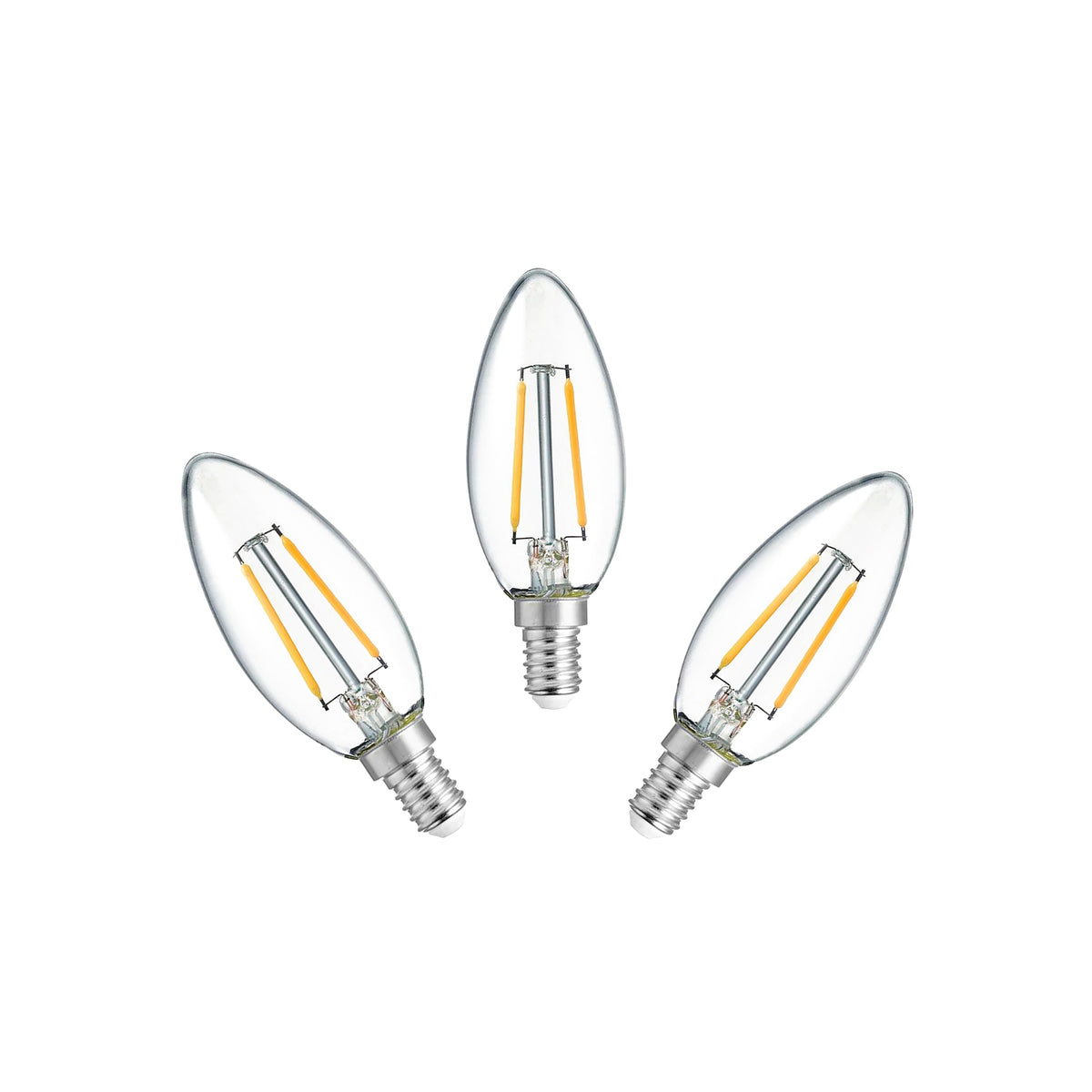 2W Candle LED Bulb (E14) Clear in Warm White