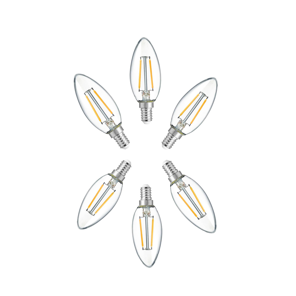 2W Candle LED Bulb (E14) Clear in Warm White