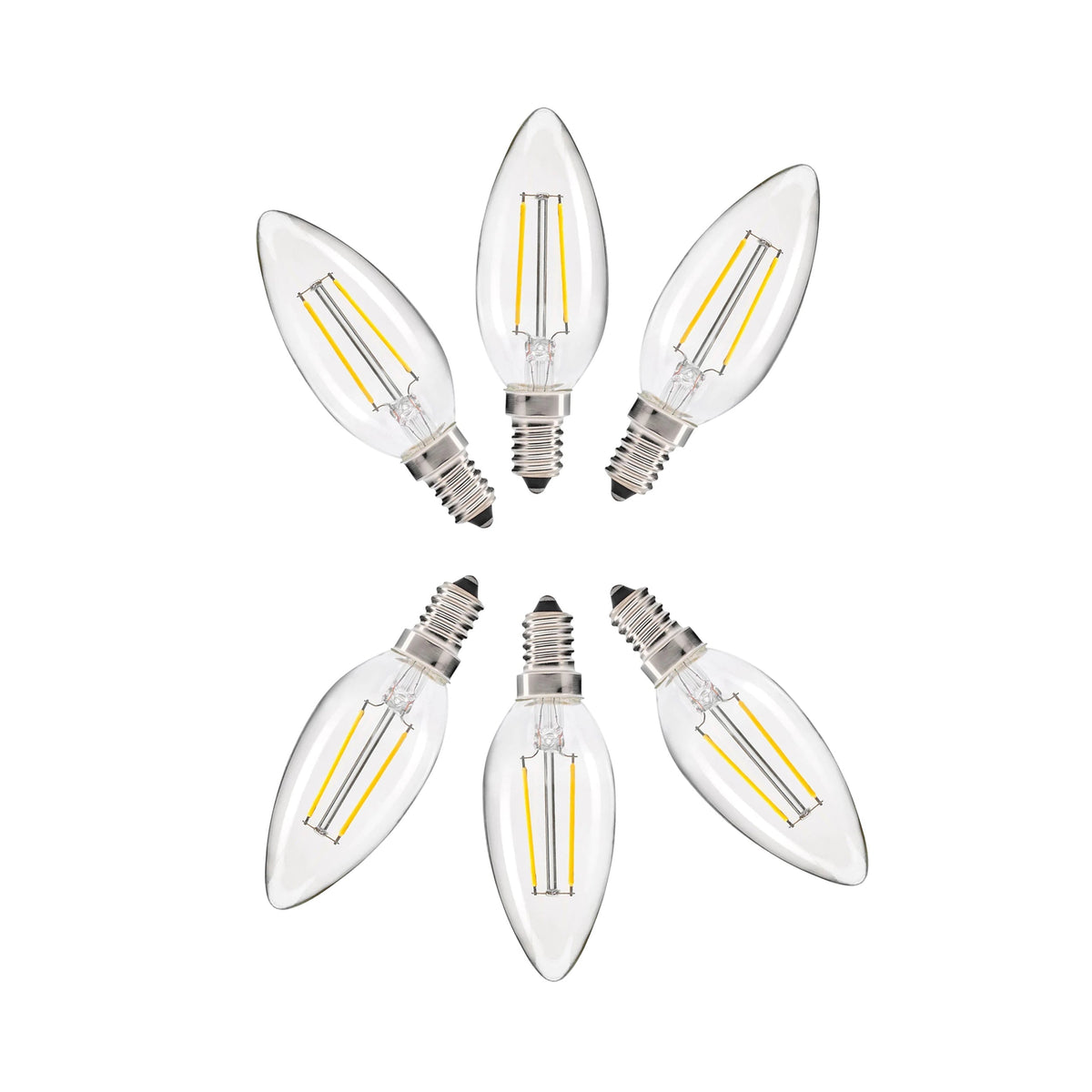 2W Candle LED Bulb (E14) Clear in Cool White