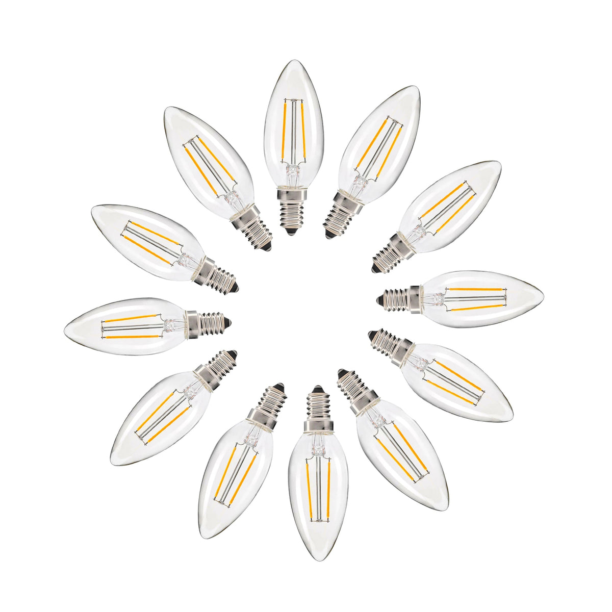 2W Candle LED Bulb (E14) Clear in Warm White