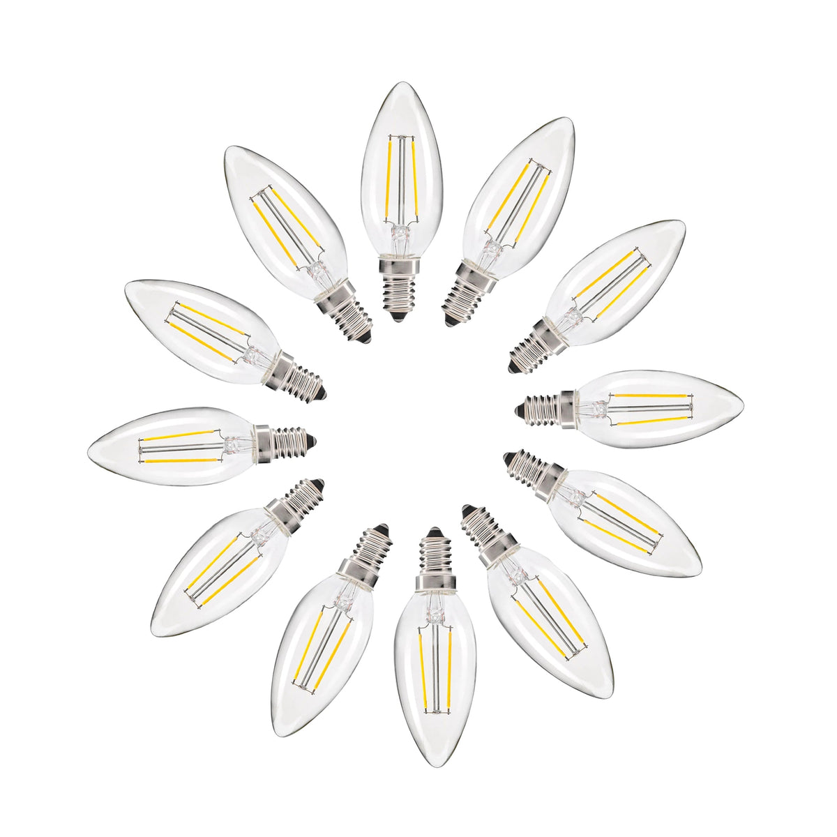 2W Candle LED Bulb (E14) Clear in Cool White