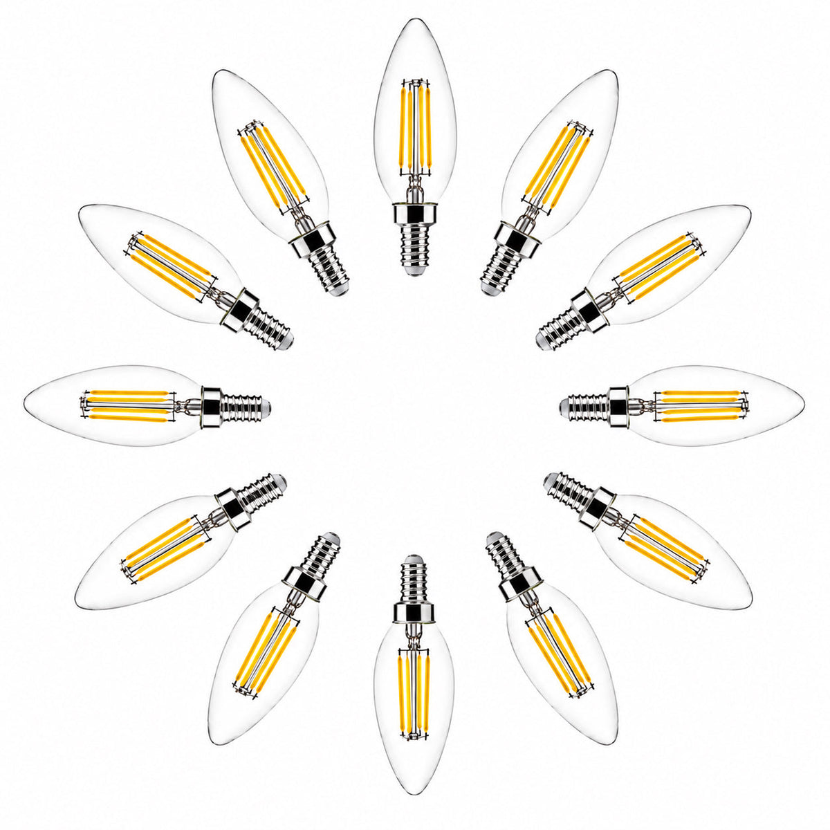 4W Candle LED Bulb (E14) Clear in Cool White