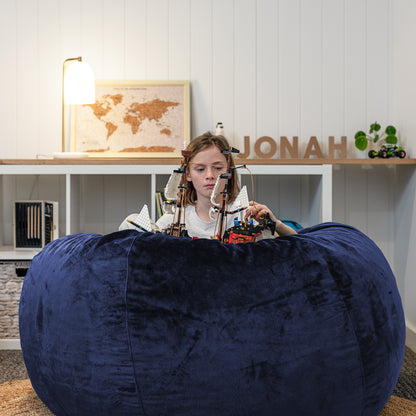 Pierre Fur Bean Bag - Navy Blue