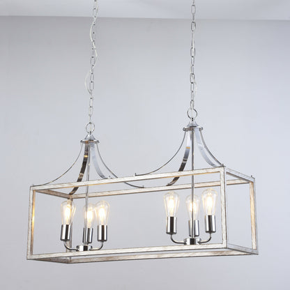 Langham Hampton Style Dining Room Pendant Light - Brushed Chrome