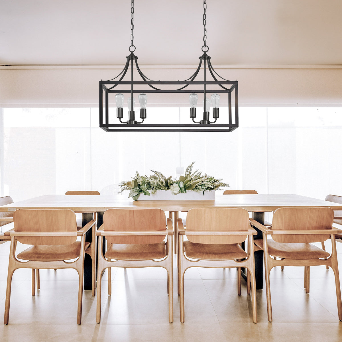 Langham Hampton Style Dining Room Pendant Light - Black