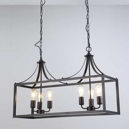Langham Hampton Style Dining Room Pendant Light - Black