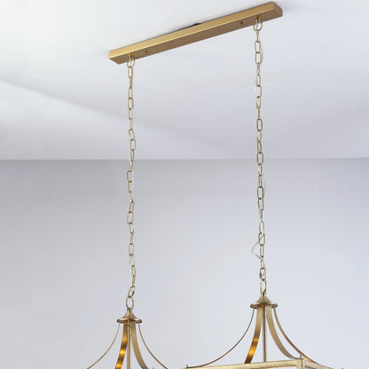 Langham Hampton Style Dining Room Pendant Light - Brushed Gold
