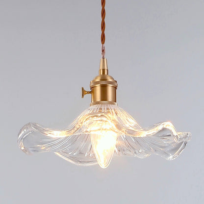 Jenna Vintage Scallop Edge Glass Pendant Light