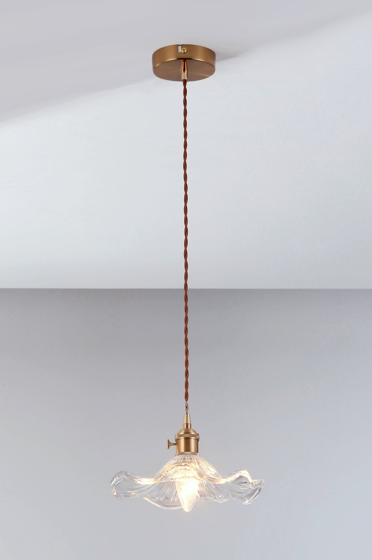 Jenna Vintage Scallop Edge Glass Pendant Light
