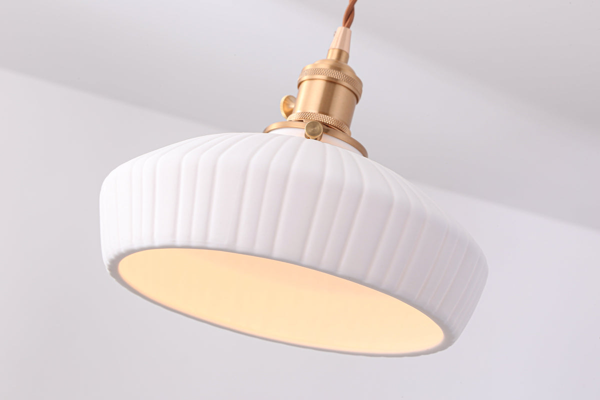 Evelyn Ceramic Pleated Pendant Light