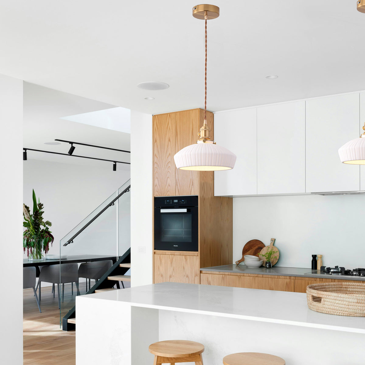 Evelyn Ceramic Pleated Pendant Light