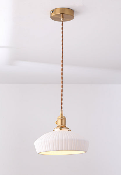 Evelyn Ceramic Pleated Pendant Light