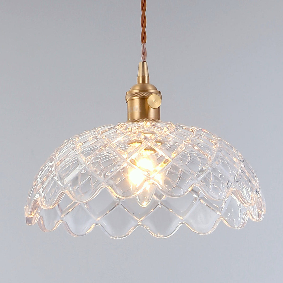 Isabel Vintage Scallop Edge Glass Pendant Light