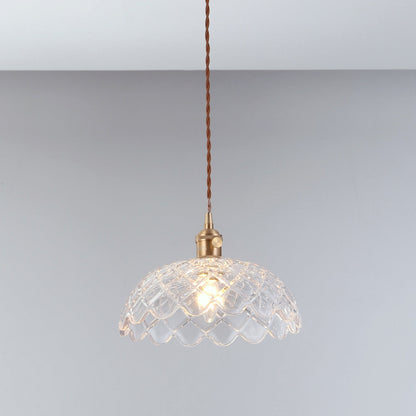 Isabel Vintage Scallop Edge Glass Pendant Light