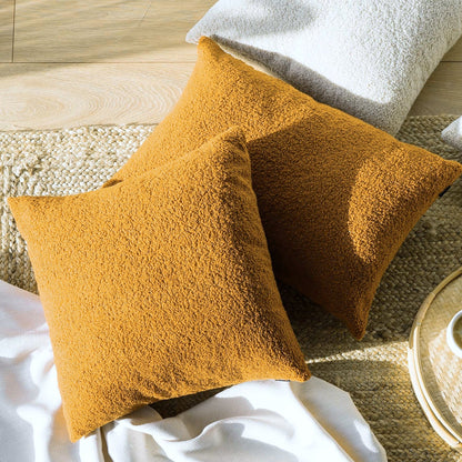 Boucle Teddy Cushion Cover + Insert - Mustard