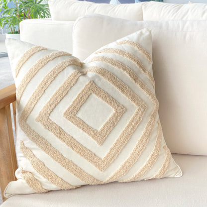 Ramada Tufted Cushion Cover with Diamond Pattern + Insert