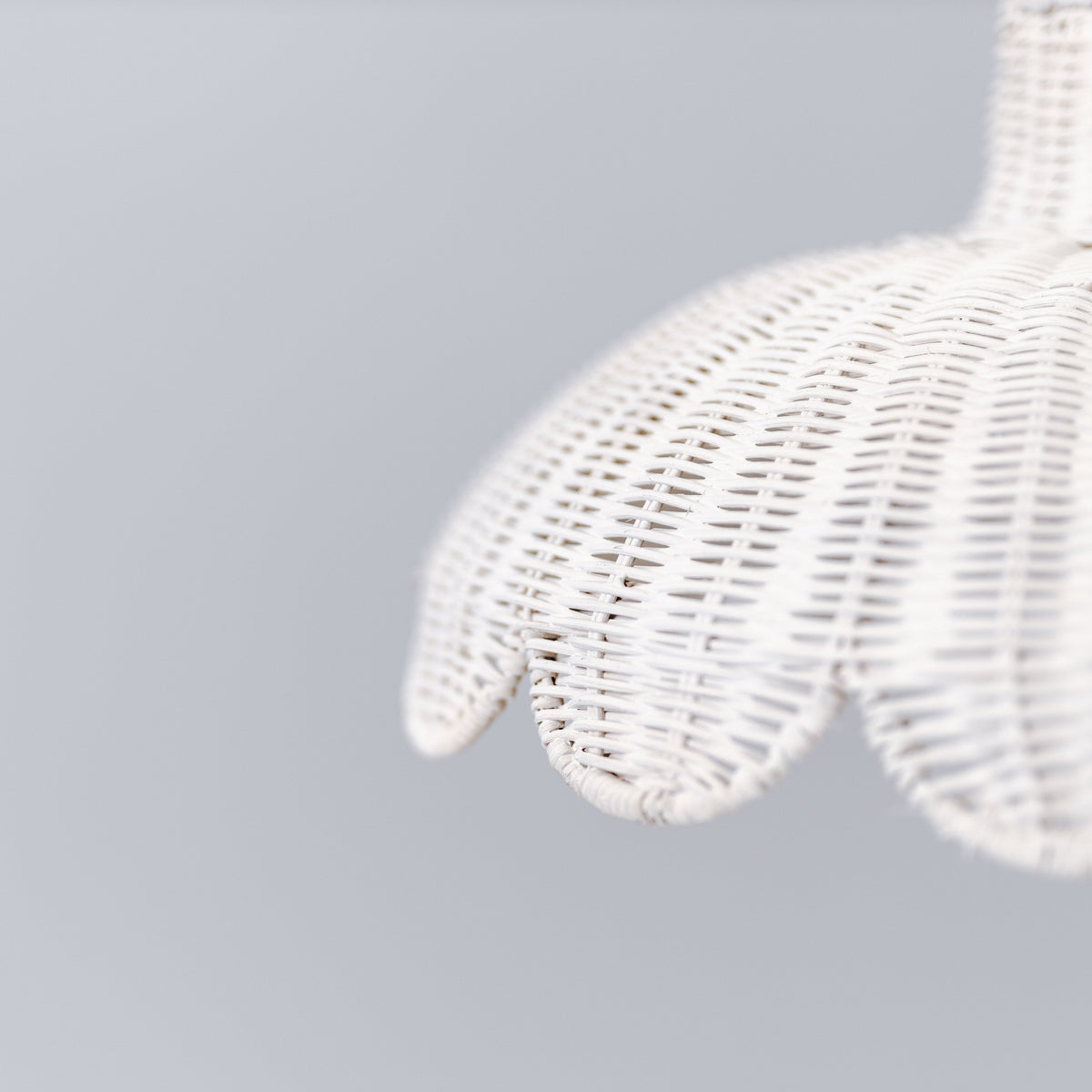 Alice Scallop Rattan Pendant Light - White