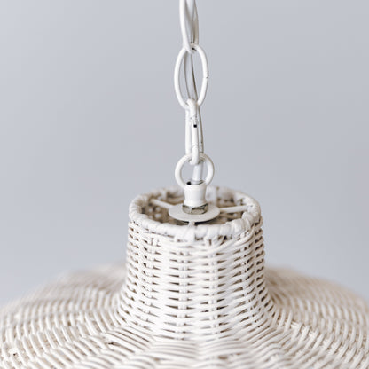 Alice Scallop Rattan Pendant Light - White