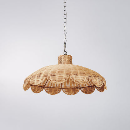 Alice Scallop Rattan Pendant Light - Natural