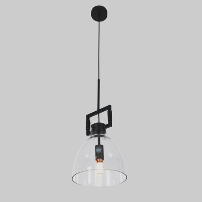 Cora Glass Pendant Light - Black Hardware