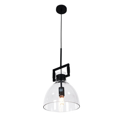 Cora Glass Pendant Light - Black Hardware