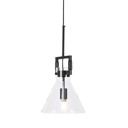 Maya Glass Pendant Light - Black Hardware