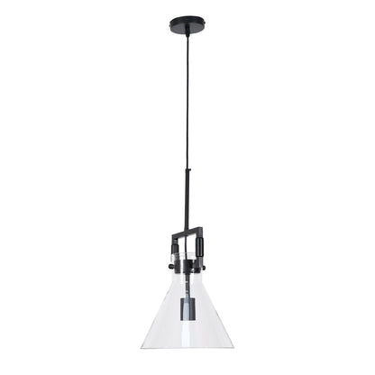 Maya Glass Pendant Light - Black Hardware