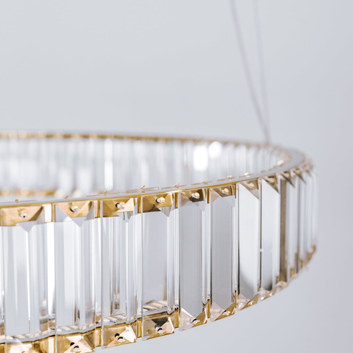 Quivira Round Crystal LED Chandelier - Gold Hardware