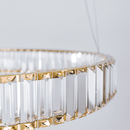 Quivira Round Crystal LED Chandelier - Gold Hardware
