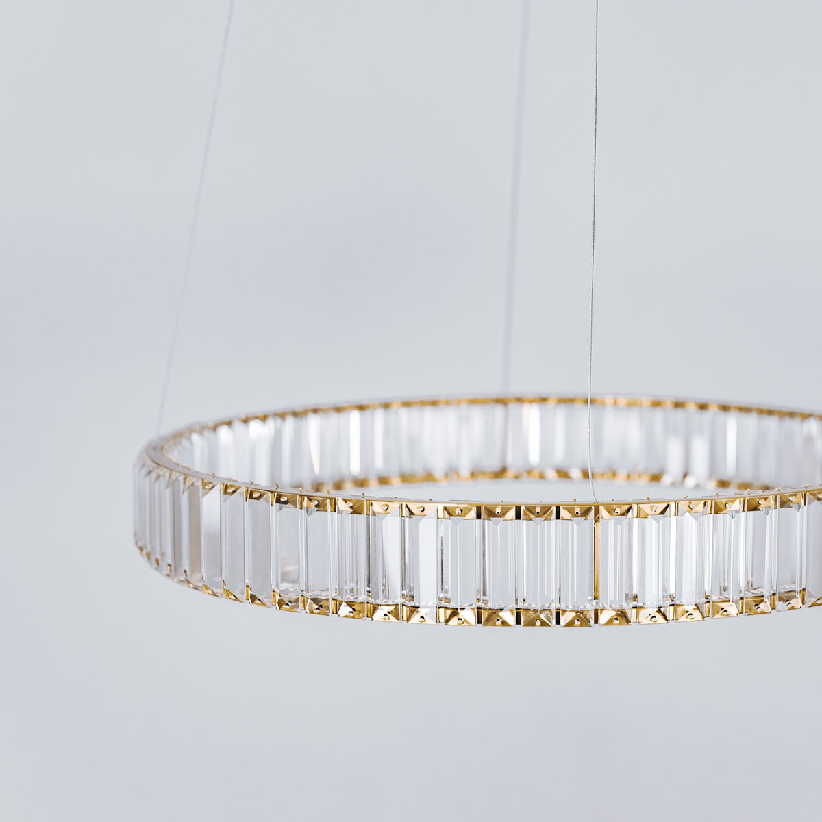 Quivira Round Crystal LED Chandelier - Gold Hardware
